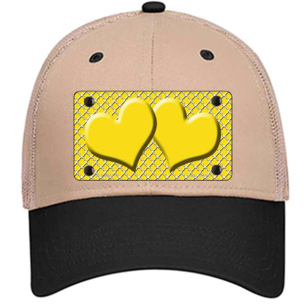 Yellow White Quatrefoil Yellow Center Hearts Wholesale Novelty License Plate Hat
