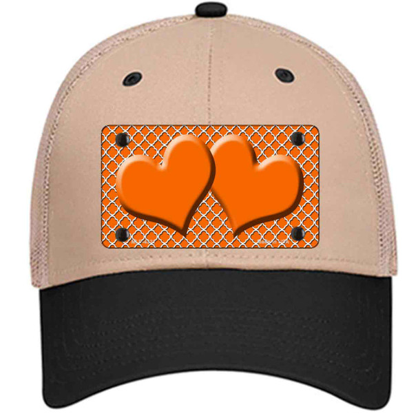 Orange White Quatrefoil Orange Center Hearts Wholesale Novelty License Plate Hat