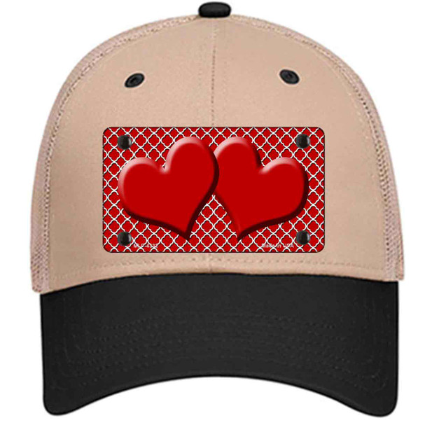 Red White Quatrefoil Red Center Hearts Wholesale Novelty License Plate Hat