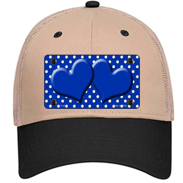 Blue White Polka Dot Center Hearts Wholesale Novelty License Plate Hat