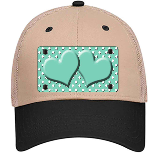 Mint White Polka Dot Center Hearts Wholesale Novelty License Plate Hat