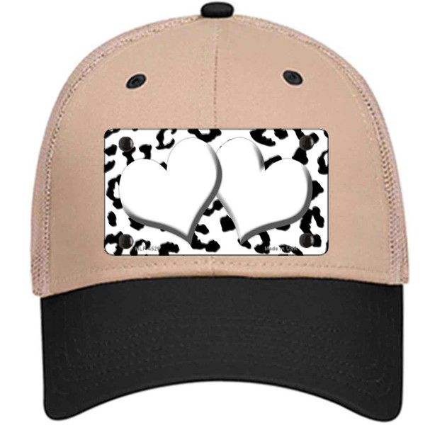 White Black Cheetah White Center Hearts Wholesale Novelty License Plate Hat