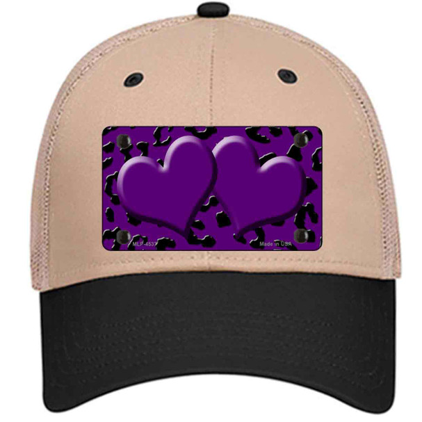 Purple Black Cheetah Purple Center Hearts Wholesale Novelty License Plate Hat