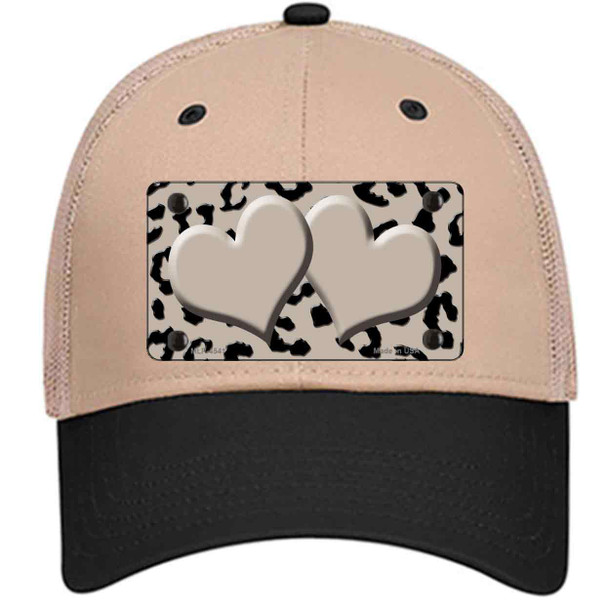 Tan Black Cheetah Tan Center Hearts Wholesale Novelty License Plate Hat