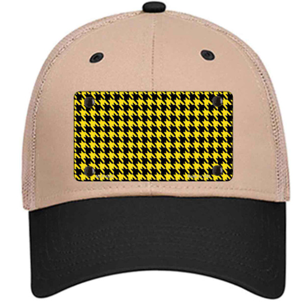 Yellow Black Houndstooth Wholesale Novelty License Plate Hat