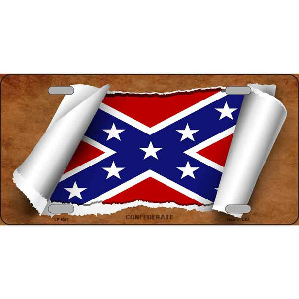 Confederate Flag Scroll Wholesale Metal Novelty License Plate