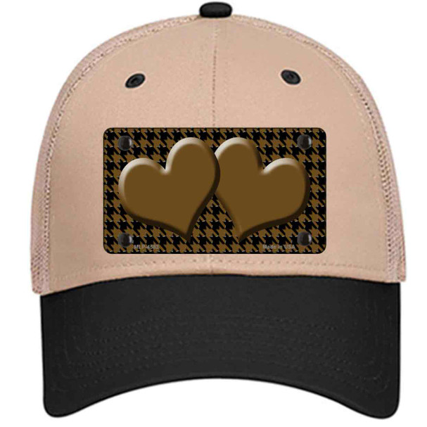 Brown Black Houndstooth Brown Center Hearts Wholesale Novelty License Plate Hat
