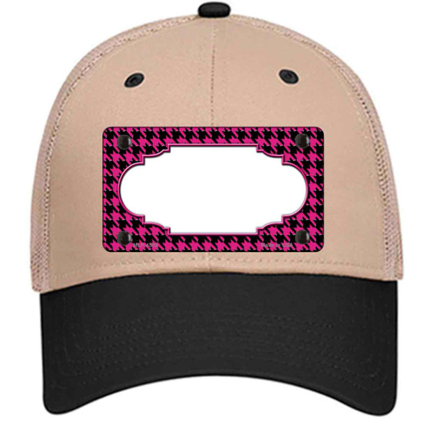 Pink Black Houndstooth Scallop Center Wholesale Novelty License Plate Hat