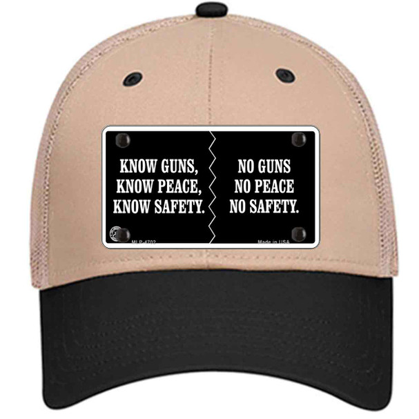 Know Guns, Know Peace, Know Safety Wholesale Novelty License Plate Hat