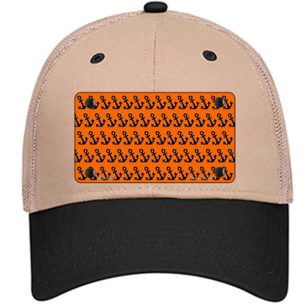 Orange Black Anchor Wholesale Novelty License Plate Hat