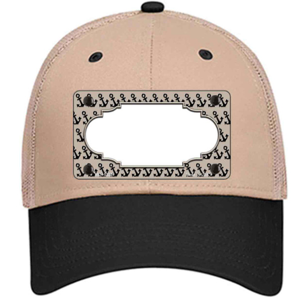 Tan Black Anchor Scallop Center Wholesale Novelty License Plate Hat