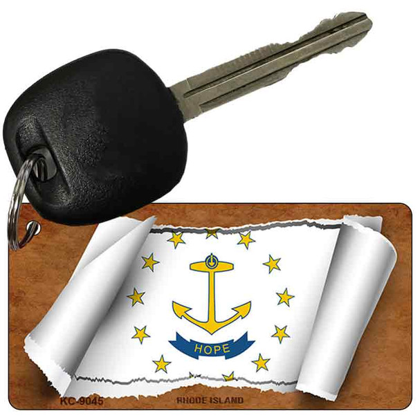 Rhode Island Flag Scroll Wholesale Novelty Key Chain