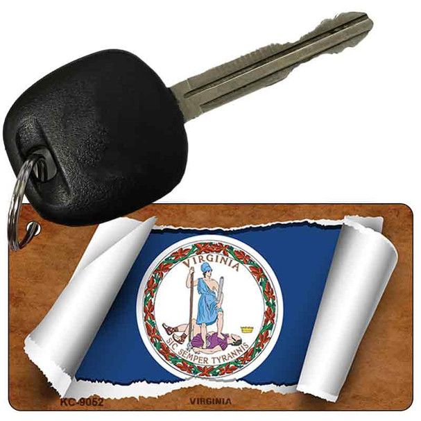 Virginia Flag Scroll Wholesale Novelty Key Chain