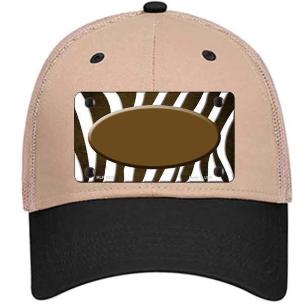 Brown White Zebra Oval Oil Rubbed Wholesale Novelty License Plate Hat