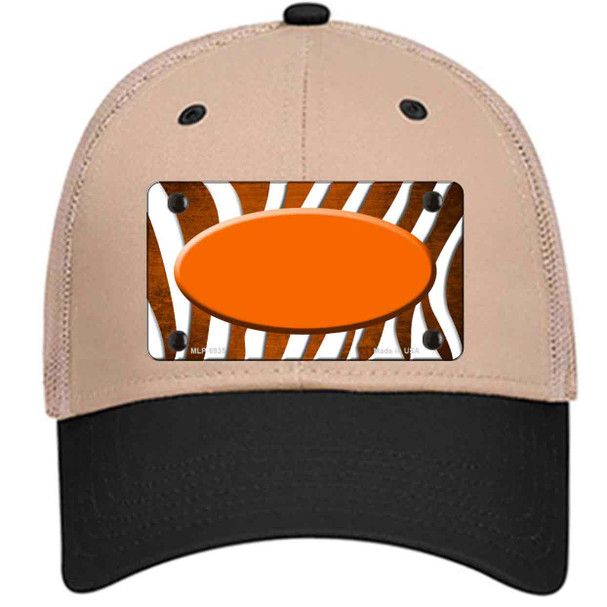 Orange White Zebra Oval Oil Rubbed Wholesale Novelty License Plate Hat