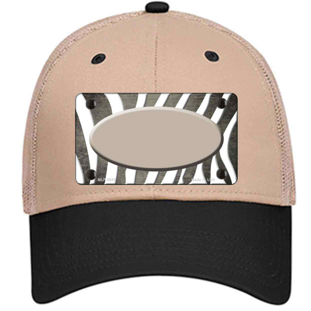 Tan White Zebra Oval Oil Rubbed Wholesale Novelty License Plate Hat