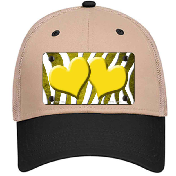 Yellow White Zebra Hearts Oil Rubbed Wholesale Novelty License Plate Hat