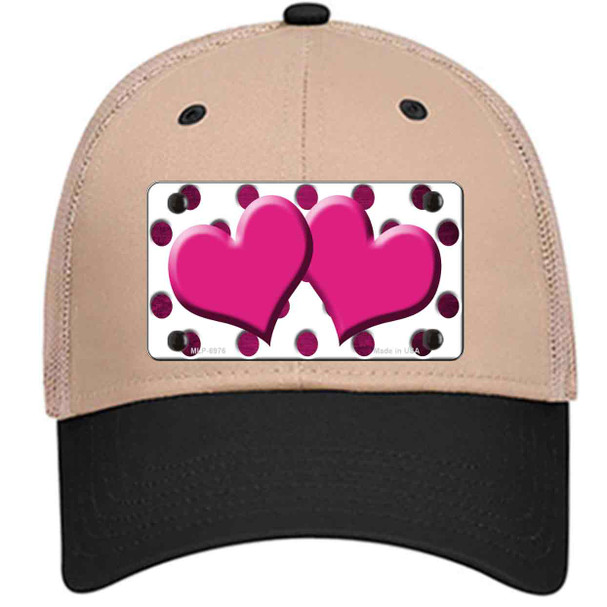 Pink White Dots Hearts Oil Rubbed Wholesale Novelty License Plate Hat