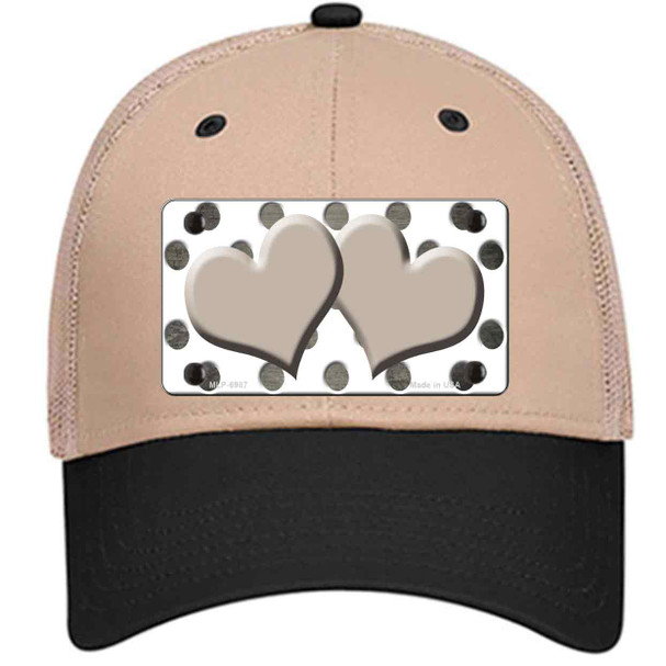 Tan White Dots Hearts Oil Rubbed Wholesale Novelty License Plate Hat