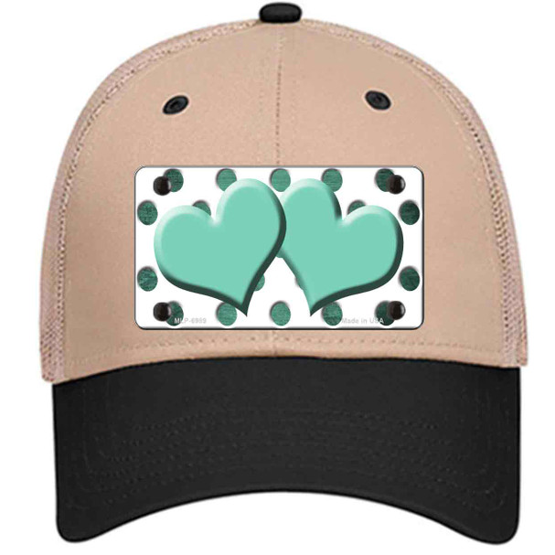 Mint White Dots Hearts Oil Rubbed Wholesale Novelty License Plate Hat