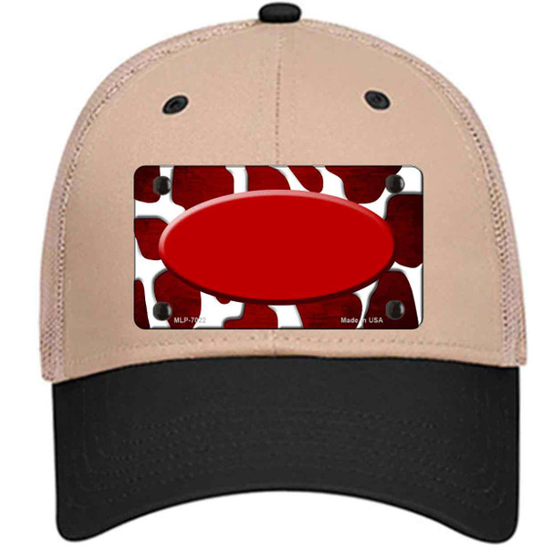 Red White Oval Giraffe Oil Rubbed Wholesale Novelty License Plate Hat