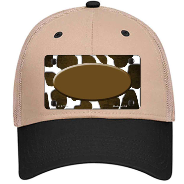 Brown White Oval Giraffe Oil Rubbed Wholesale Novelty License Plate Hat