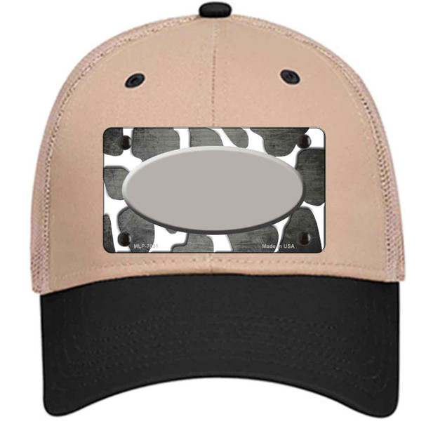 Gray White Oval Giraffe Oil Rubbed Wholesale Novelty License Plate Hat