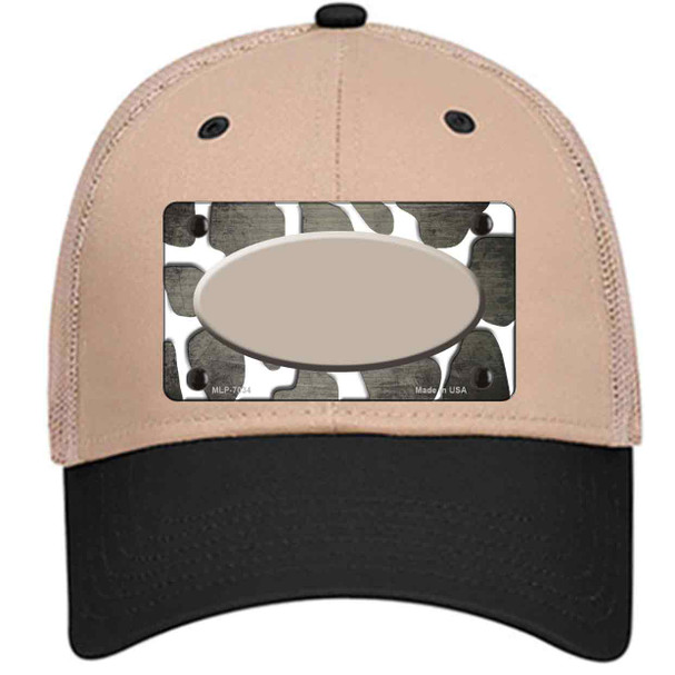 Tan White Oval Giraffe Oil Rubbed Wholesale Novelty License Plate Hat