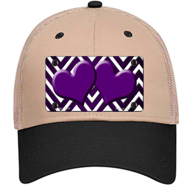 Purple White Hearts Chevron Oil Rubbed Wholesale Novelty License Plate Hat