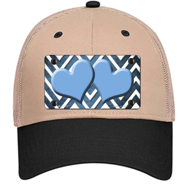 Light Blue White Hearts Chevron Oil Rubbed Wholesale Novelty License Plate Hat