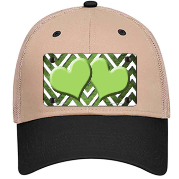 Lime Green White Hearts Chevron Oil Rubbed Wholesale Novelty License Plate Hat