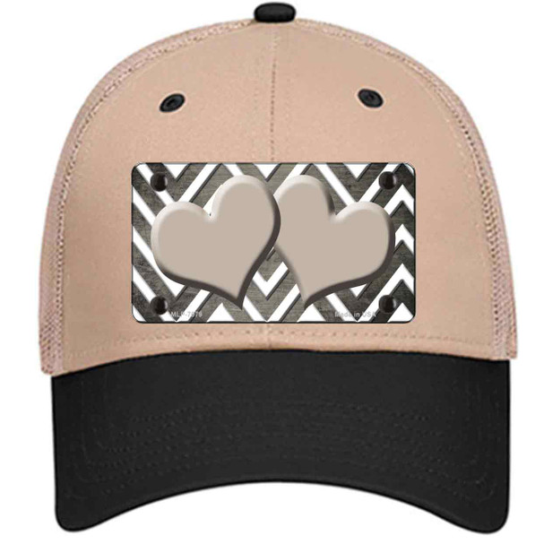 Tan White Hearts Chevron Oil Rubbed Wholesale Novelty License Plate Hat