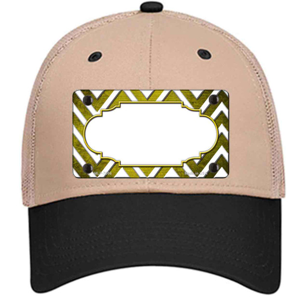 Yellow White Chevron Scallop Oil Rubbed Wholesale Novelty License Plate Hat