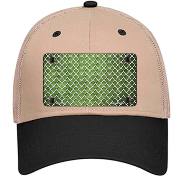 Lime Green White Quatrefoil Oil Rubbed Wholesale Novelty License Plate Hat