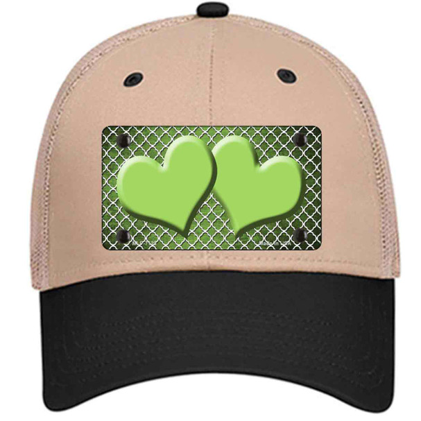 Lime Green White Quatrefoil Hearts Oil Rubbed Wholesale Novelty License Plate Hat