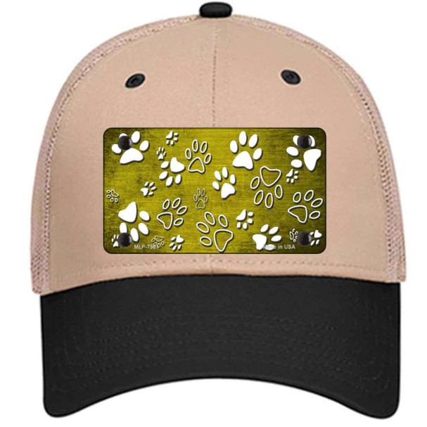 Yellow White Paw Oil Rubbed Wholesale Novelty License Plate Hat