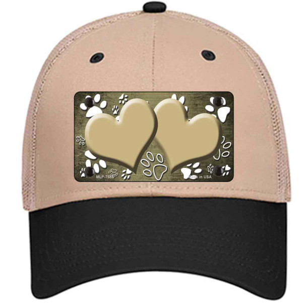Paw Heart Gold White Wholesale Novelty License Plate Hat