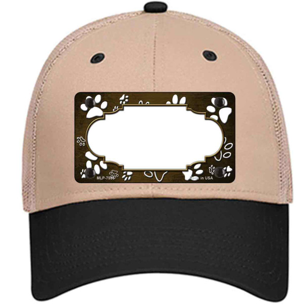 Paw Scallop Brown White Wholesale Novelty License Plate Hat