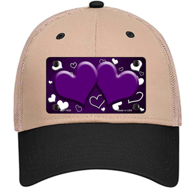 Purple White Love Hearts Oil Rubbed Wholesale Novelty License Plate Hat