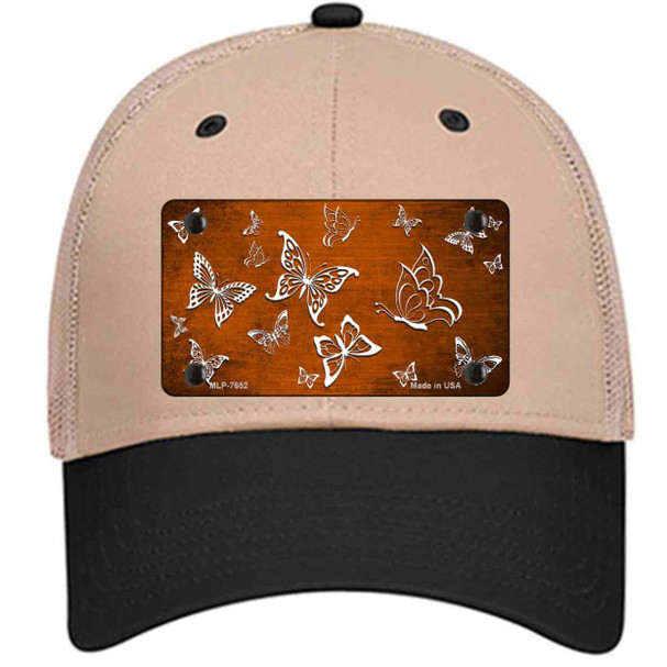 Orange White Butterfly Oil Rubbed Wholesale Novelty License Plate Hat