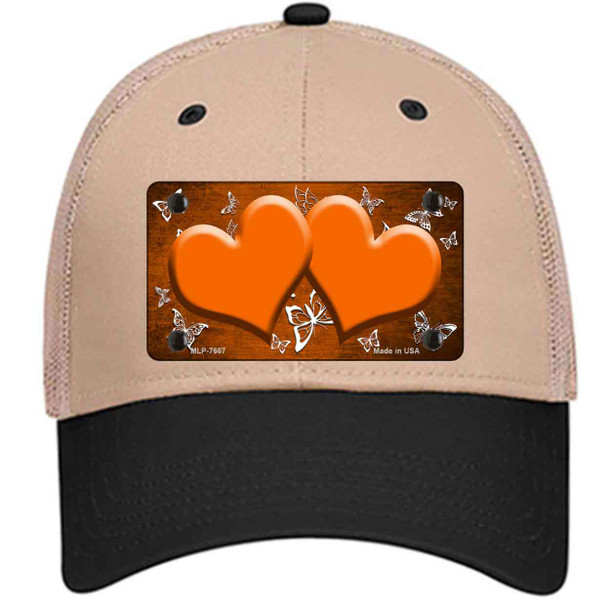 Orange White Hearts Butterfly Oil Rubbed Wholesale Novelty License Plate Hat