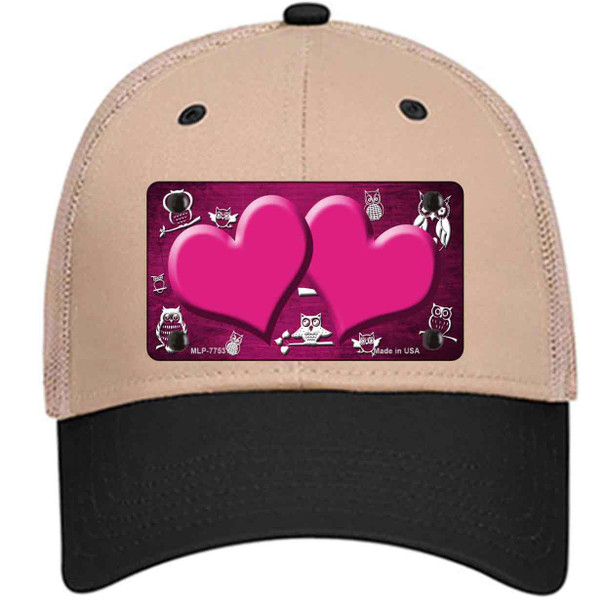 Pink White Owl Hearts Oil Rubbed Wholesale Novelty License Plate Hat