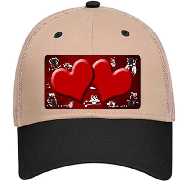 Red White Owl Hearts Oil Rubbed Wholesale Novelty License Plate Hat