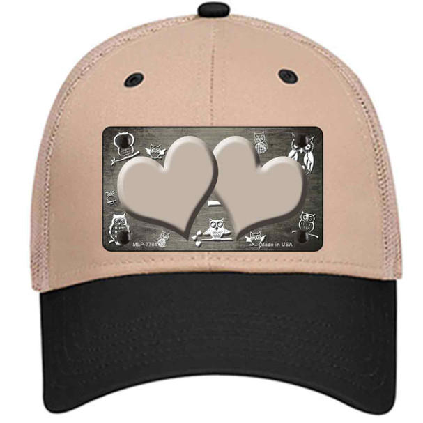 Tan White Owl Hearts Oil Rubbed Wholesale Novelty License Plate Hat
