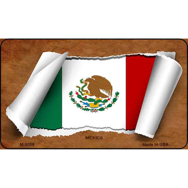 Mexico Flag Scroll Wholesale Novelty Metal Magnet