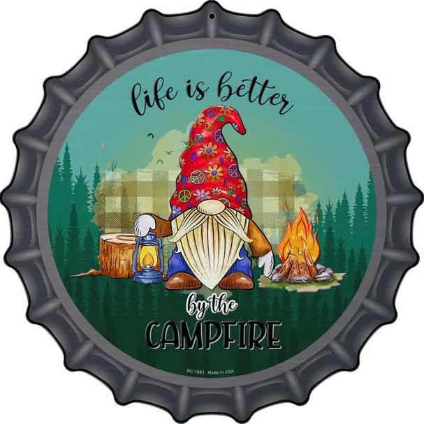 Better By The Campfire Gnome Wholesale Novelty Metal Bottle Cap Sign