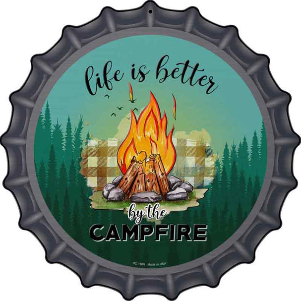 Better By The Campfire Firepit Wholesale Novelty Metal Bottle Cap Sign