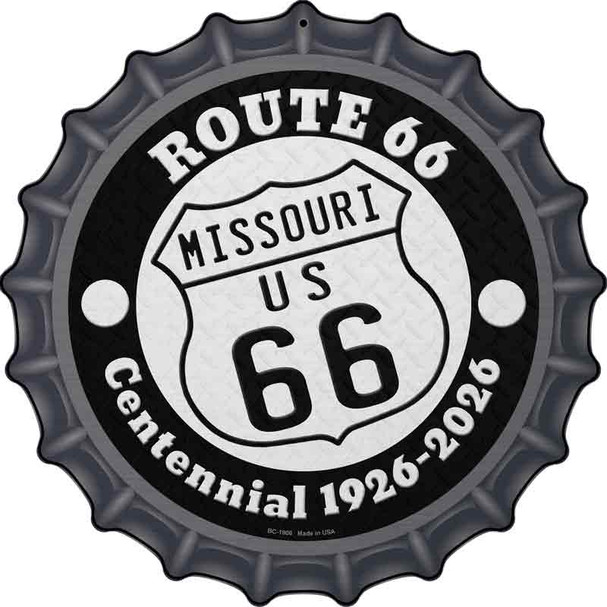 Missouri Route 66 Centennial Wholesale Novelty Metal Bottle Cap Sign