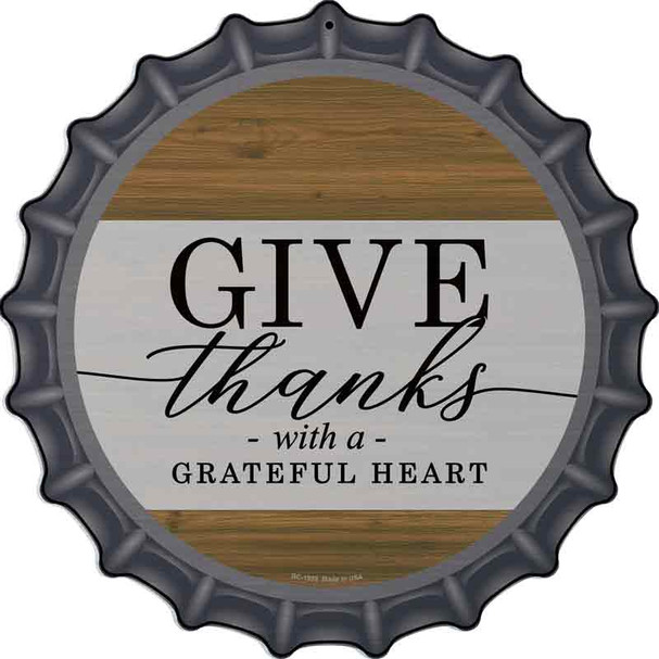 Give Thanks With A Grateful Heart Wholesale Novelty Metal Bottle Cap Sign