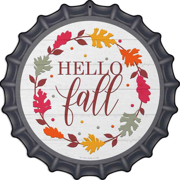 Hello Fall Leaves Wholesale Novelty Metal Bottle Cap Sign